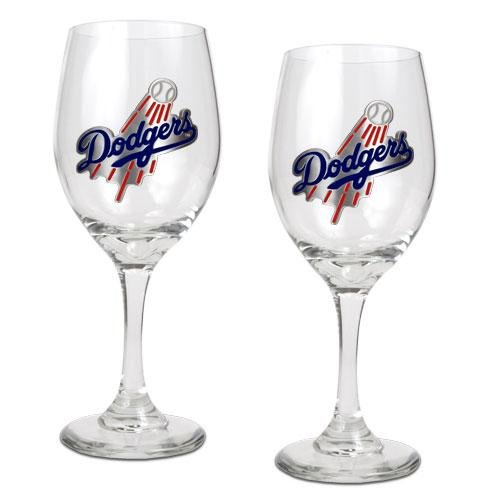 Los Angeles Dodgers MLB 2pc Wine Glass Set - Primary Logo