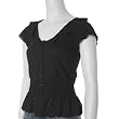 Belle du Jour Ruffle Neck Tonal Stripe Top