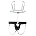 PPU-1306 -Strappy Jock Harness with Bow Detail - Black/White or Red/White