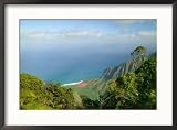 View to Na Pali Coastline, Kokee State Park, Kauai, Hawaii, USA Collections Framed Photographic Poster Print by Terry Eggers, 29x21