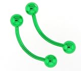 Anodized Red Titanium Eyebrow - 16g - 11mm x 3mm Bar (Sold as Pair)