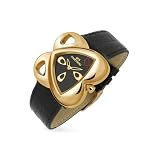 Gai Mattiolo Ladies Heart-shaped Gold Plated Black Leather Watch by Gai Mattiolo