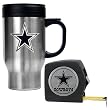 Dallas Cowboys 16oz Travel Mug & Tape Measure Gift Set - Primary Logo NFL Football