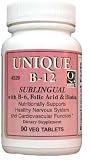Unique B12-Sublingual B-12-Cut Heart Attack Risk--90 Tablets