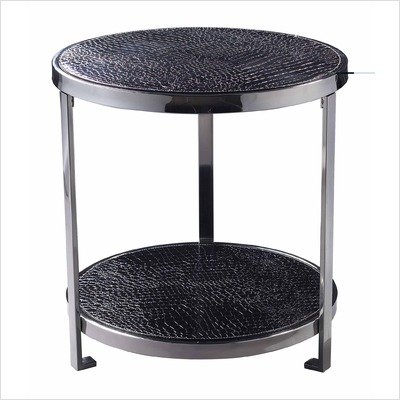 Coffee Table in Black Faux Croc