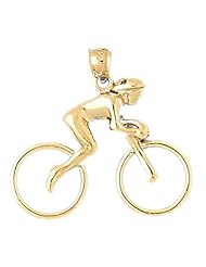 Dazzlers Solid 14k Gold Biker Bicycle Charm Pendant Available in three colors from jewelsberry (weights: 3.2 grams only)