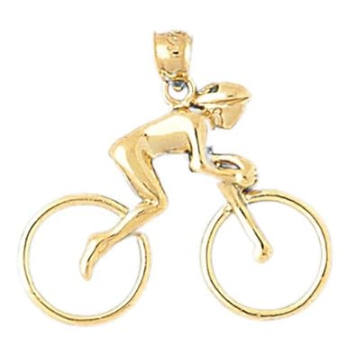 Cheap Girls Jewelry Dazzlers Solid 14k Gold Biker Bicycle Charm Pendant Available in three colors from jewelsberry (weights: 3.2 grams only) For Sale