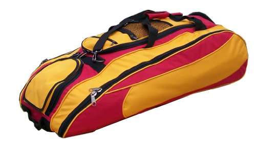 Red & Athletic Gold Cobra Softball Baseball Bat Equipment Roller Bag