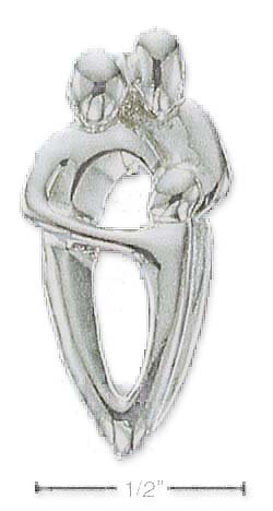 Sterling Silver Couple With One Child Pendant
