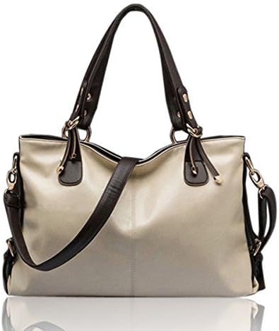 Women Oil Waxing Burnished Leather Shoulder Messenger Bags (White)