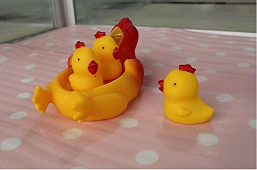 Lovely Mummy and Baby Rubber Chicken Squeaky Bath Toy/family Bath Toy/floating Fun
