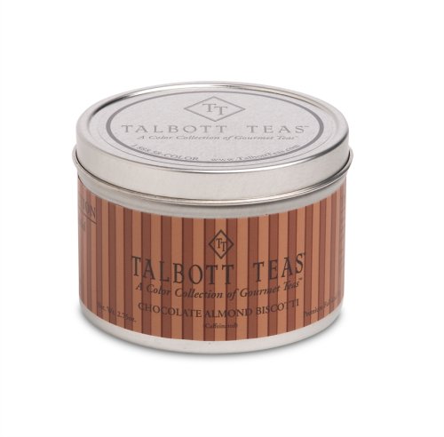 Talbott Teas Chocolate Almond Biscotti 2.75-Ounce Tins (Pack of 2) by Talbott Teas