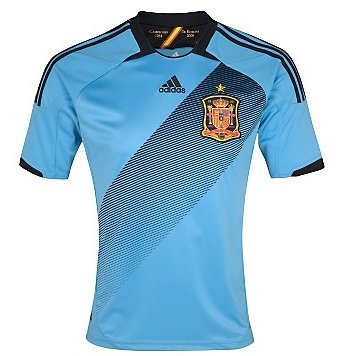 Adidas Spanien Auswärts-Trikot Junior EM2012 Farbe: hellblau/schwarz, Größe: 152