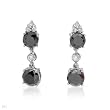 Earrings With 3.31ctw Genuine Diamonds Beautifully Designed in White Gold Length 21mm