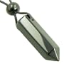 Lucky Crystal Point Pendant Necklace in Black Onyx Gemstone