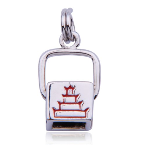 Sterling Silver Take-Out Box Charm