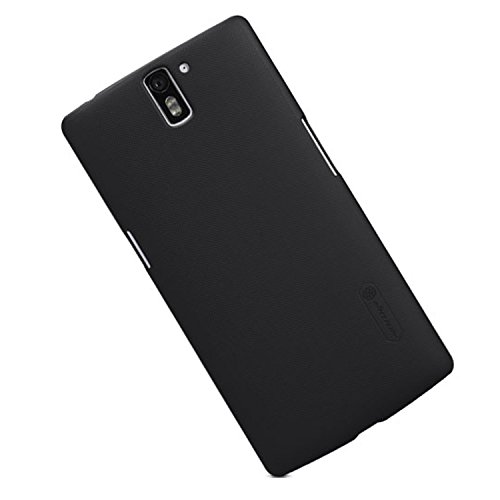 Nillkin Frosted Matte Hard Case Shell Pack of Screen Protector Film Compatible for OnePlus One - Retail Packaging - Black