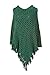2LUV Women's Hooded Textured Pull Over Poncho W/Fringe Trim
