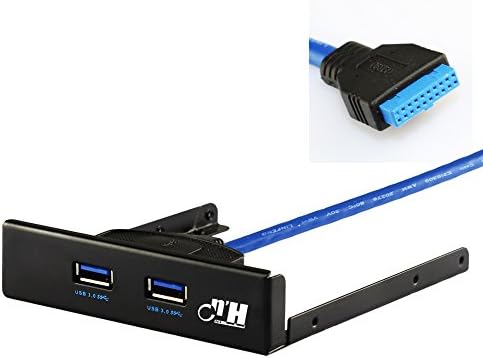 Ollow Hollow Uspeed USB 3.0 3.5 inch Front Panel with 2 USB 3.0 Ports Hub 20 Pin Connector Cable Length 50cm