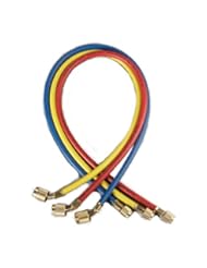 Yellow Jacket 22983 3-pack PLUS II 1/4" with Sealright Low Loss Anti-blow Back Fitting HVAC Hoses 36"