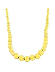 18 Karat Yellow Gold over Silver Graduated Bead Ball Necklace (18 Inch)