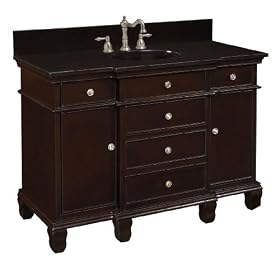 Belle Foret BF80017R Single Basin Bathroom Vanity, Espresso