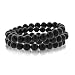 Bling Jewelry Genuine Onyx Stone Beaded Stretch Bracelet 8mm Set of 3