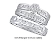 Stunning 3 Pc.14k. White Gold 1/2 ct Diamond Trio Wedding Set For Him and Her