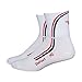 DeFeet Men's Aerator DeLine Sock White with Red and Black Stripes