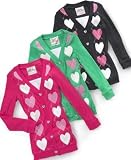 Beautees Little Girl Heart Argyle Cardigan