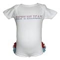 BabyGlam Republican Bodysuit - White/ Red/ Silver/ Blue