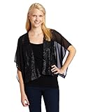 IMAGE OF XOXO Juniors Sequin Chiffon Jacket, Black, Small