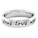 ELYA Stainless Steel 'True Love Waits' Script Ring (4.5 mm) - Sizes 4-11 Men's & Women's Sizes