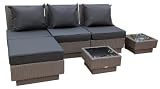Ambientehome 63711 Loungegruppe Sitzgruppe Mali 6-teilig, Polyrattan, grau / schwarz