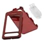 Solid Red Rubberized Snap on Crystal Case with Belt Clip for for Sprint Samsung SPH-M800 Instinct Cell Phone