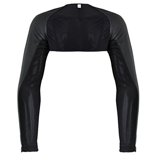 TIAOBU Mens Faux Leather Hollow Arm Sleeves Shrug
