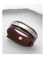 Saddle Brown Leather Bracelet In White Base