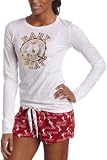 Baby Phat Women's 2Pc L/S Tee With Tie Front Boxer In Gift Box,White/Red,Small