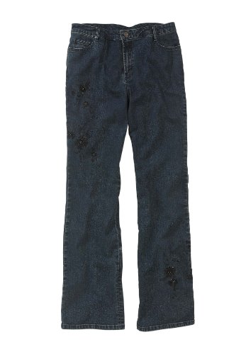 Roamans Plus Size Black Lace Jeans Roamans Plus Size Black Lace Jeans