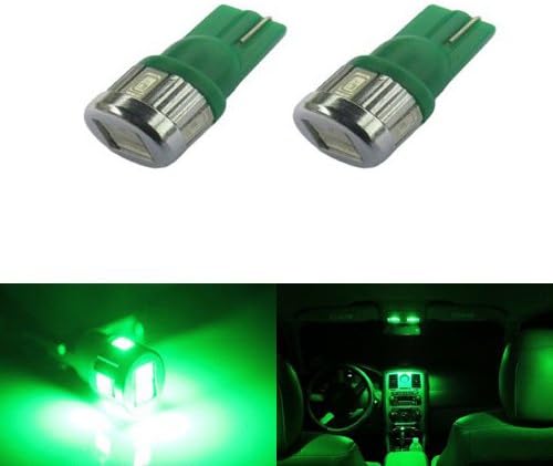 JDM ASTAR Extremely Bright 5730 SMD 194 168 2825 W5W T10 LED Bulbs,Emerald Green(Brightest T10 Bulb in the market)