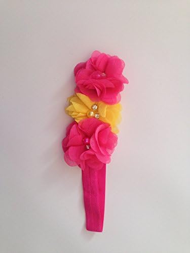 Baby Girl Fashion Fabric Elastic Headband Hairband Headband Queen(pink-yellow #1)