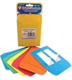 Hygloss Self-Adhesive Bright Library Pocket - Assorted Colors, 5 L x 3-1/2 W in, Pack of 30