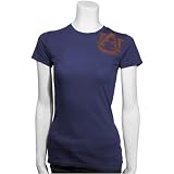 Auburn Tigers Navy Blue Ladies Giant Logo Slim Fit T-shirt