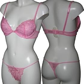 Daisy Air Plunge Bra & Thong Set Pink