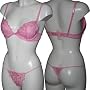Daisy Air Plunge Bra & Thong Set Pink