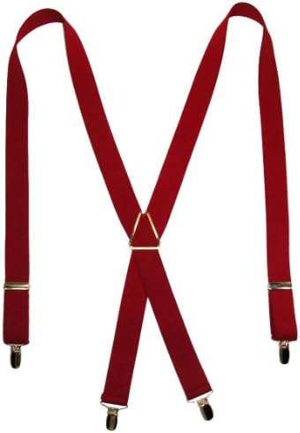 CTM® Mens Elastic X-Back Suspenders with Brass Hardware
