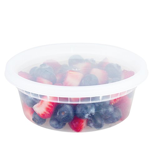 Freshware 40Pack 8 oz Plastic Food Storage Containers with Airtight Lids Restaurant Deli Cups