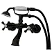 Oil Rubbed Bronze Clawfoot Bathtub Wall Mount Tub Faucet, Adjustable Swing Arms Antique Cross Handle