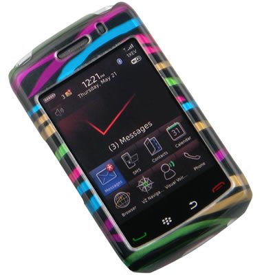 Crystal Hard Faceplate Multicolored Cover Case With Zebra Design for RIM BLACKBERRY STORM 2 9550 + Swivel Belt Clip [WCP383]