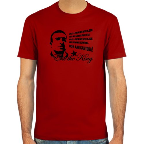 T-Shirt Eric Cantona ::: Farbauswahl: skyblue, sand, weiß oder deepred ::: Fußball-Kult